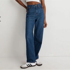 Madewell Baggy Straight Jeans in Dark Worn Indigo Wash